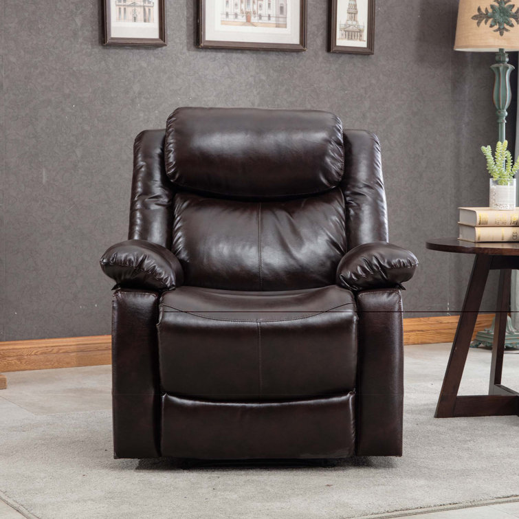 Farm on table 32.5'' Wide Faux Leather Manual Standard Recliner